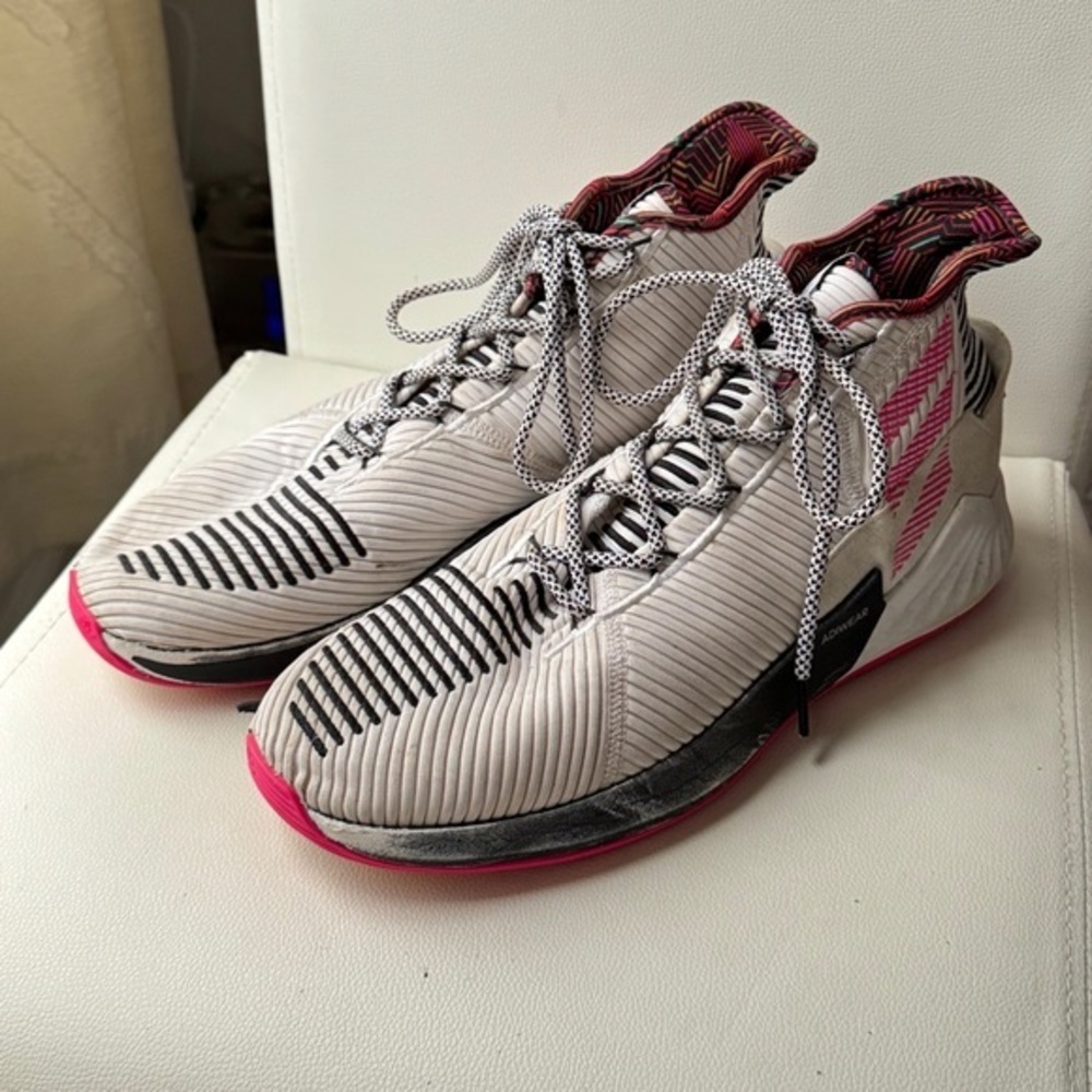Adidas D Rose 9 Sneakers with Pink and Black Details